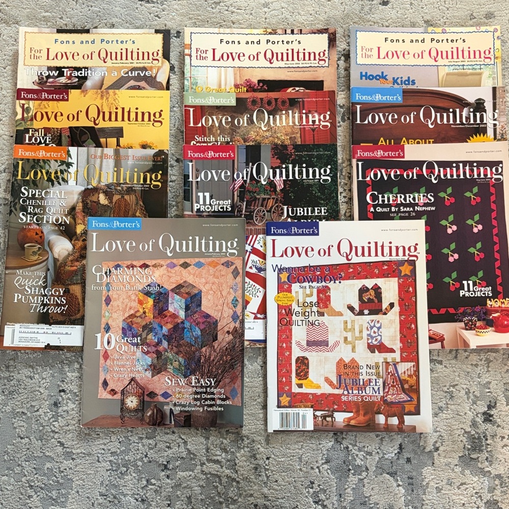 11! Fons And Porters For The Love Of Quilting Magazines Publication 2001-2003